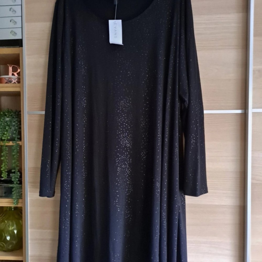 Size 26/28 New & Tags Evans Black Sparkle Tunic Dress
